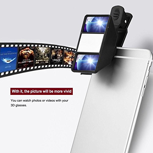 Lente de câmera 3D para celular, Mini lente universal externa portátil VR Phone Câmera estereoscópic