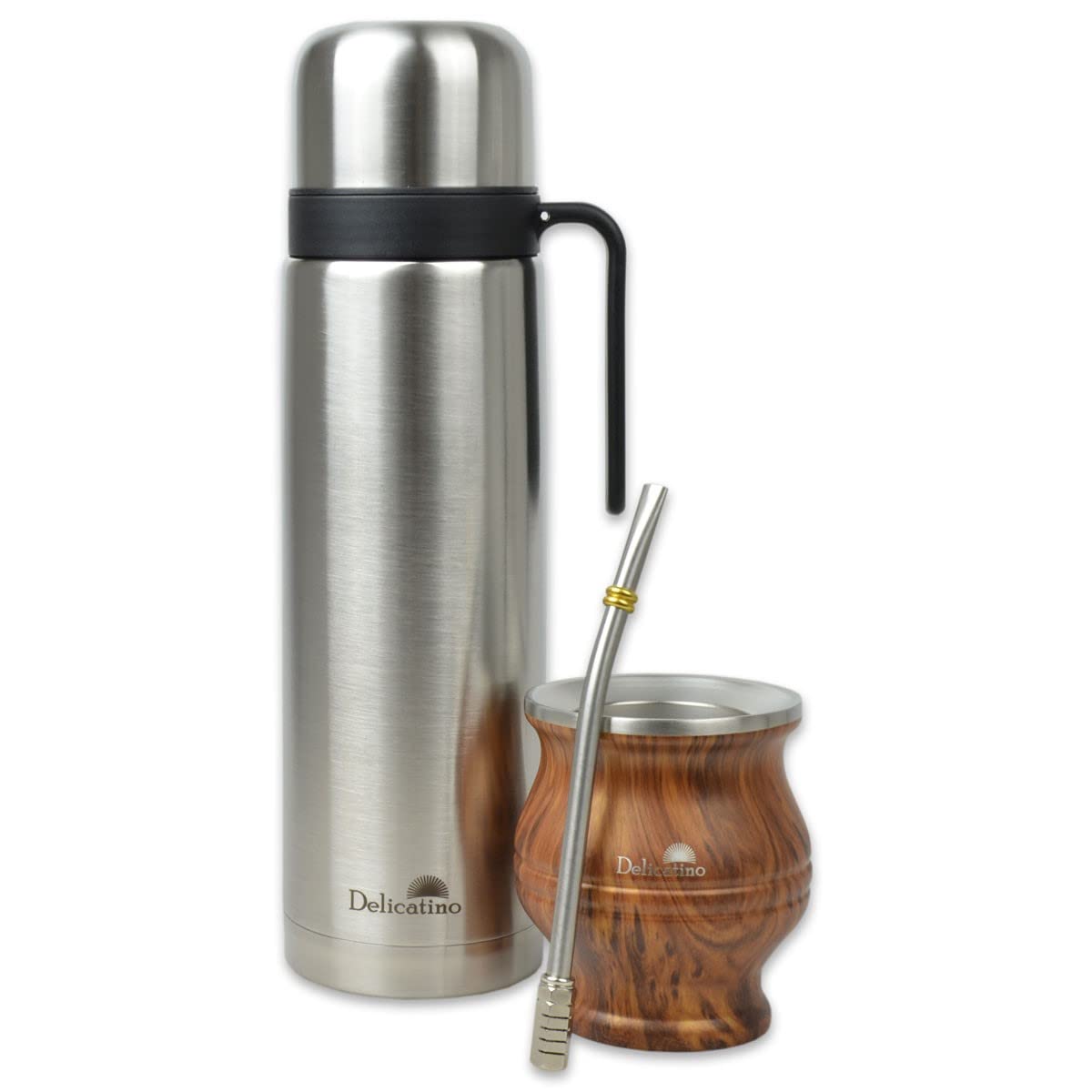 Mate COMBO EDELSTAHL silber/braun