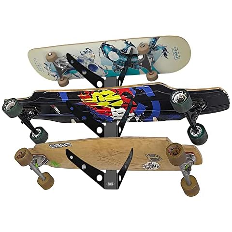 Koova Skateboard Rack Wall Mount, Double Board Storage and Display Holder, Easy to Install Powder Coated Steel Frame, Vertical Space Saving Design, Accessory Organizer - Made in USA Cover