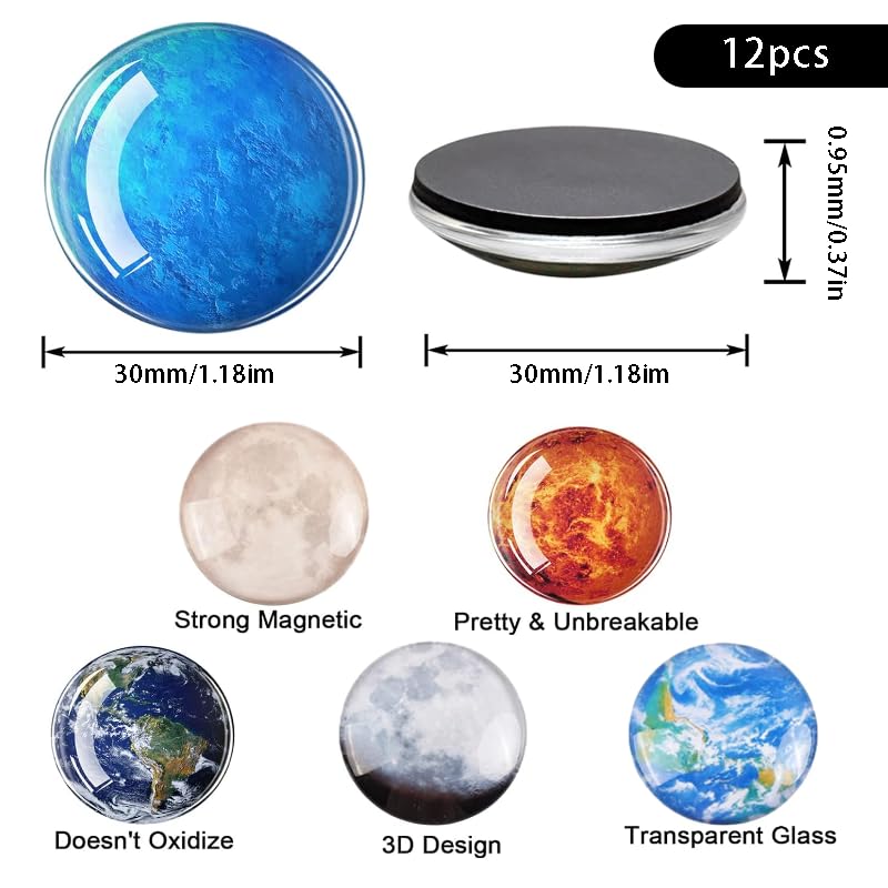 12 Calamite Da Frigo 3D A Forma Di Fiore Rosa – Magneti Decorativi In Cristallo Per Frigorifero E Lavagne Magnetiche