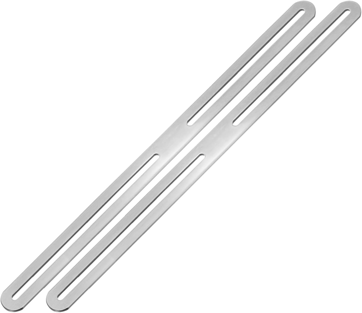 M METERXITY 2-Pack Adjustable Flat Mending Plate Support with Single Slot, 11.02x0.94 Inch Straight Repair Fixing Bracket Connector for Wood Furniture/ Timber PC Case Holder [Black]