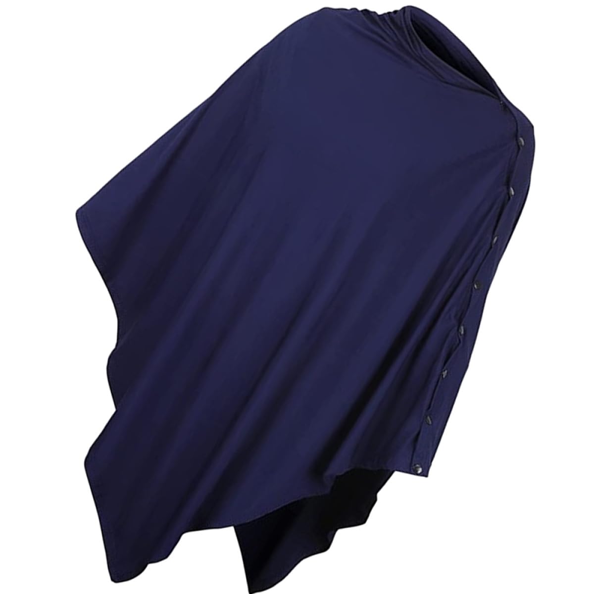 FRCOLOR Nursing Cover and Stroller Sunshade for Breastfeeding Moms, Rectangular Privacy Nursing Shawl with Snap Buttons, Windproof and Multi-Functional Car Cover in Navy Blue