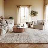 nuLOOM Brooke Shag Tasseled Area Rug - 5x8 Shag Area Rug Casual Ivory Rugs for Living Room Bedroom Dining Room Nursery