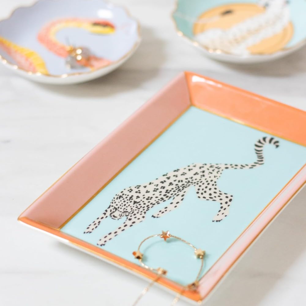 YVONNE ELLEN Cheetah Rectangular Trinket Dish