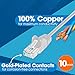 Intellinet Slim Cat6 Ethernet Network Patch Cable – 10-Pack - 10Gbps & 250MHz, Snagless Boot, 30AWG Pure Bare Copper Wire, Gold-Plated Contacts, Lifetime Mfg Warranty - 5ft, 10 Pack, White