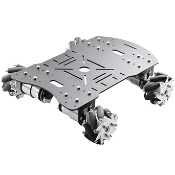 Moebius Metal Mecanum Omni Wheel Robot Car Kit with 4pcs DC 12V Speed Encoder Motor, 4WD Robot Platform Chassis Maximum Load 15KG for Arduino/ Raspberry Pi DIY STEM Educational Competition