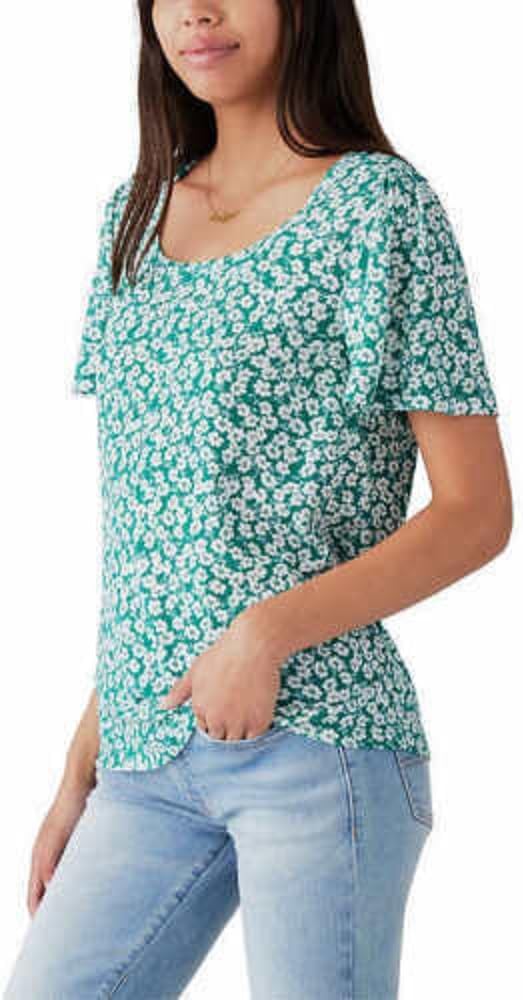 Lucky Brand Ladies' Flutter Sleeve Top (US, Alpha, Large, Regular, Regular, Green Multi) - Image 3