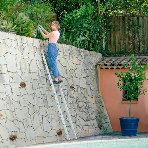 Einzelleiter StablePro 9 Stufen aus Aluminium, leicht und langlebig, maximale Arbeitshöhe 3,47 m, 5 Jahre Garantie, maximale Belastung 150 kg, Hostrom