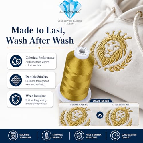 Image of Simthread 5000M 40WT Polyester Embroidery Thread, S033 | 5000M 40WT polyester thread feeds smoothly for machine embroidery, monograms, logos, patches and quilting.