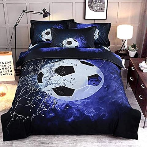 3D Printed Football Bedding Set with Pillowcase Cover