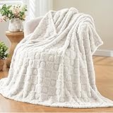 Wajade Manta de forro polar para el día de la madre, regalo de amor, corazón, suave, acogedora, cálida, gruesa para cama, sofá, color blanco, 127 x 178 pulgadas