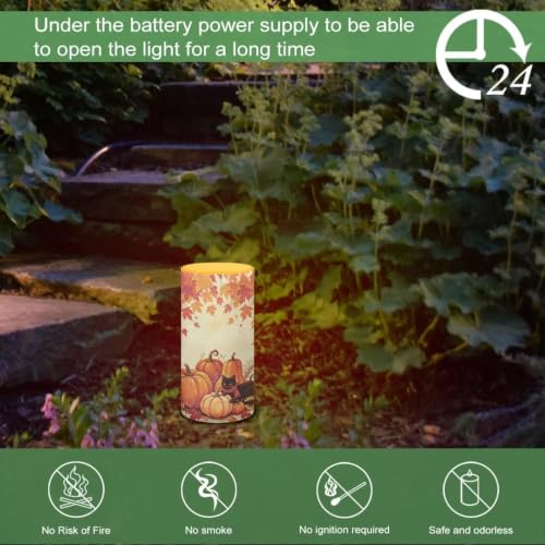 Image of Flameless Flickering Candles with Remote Timer Thanksgiving Cat