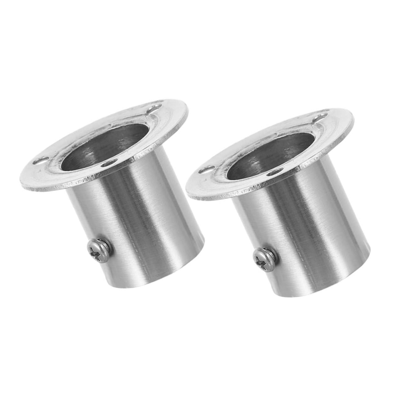 PRETYZOOM 2Pcs Stainless Steel Closet Rod Bracket Shower Rod Holders for Wall Elegant for Bathroom Bedroom and Closet Use