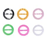 WOFASHPURET 6 Pcs Round T-Shirt Clips and Scarf Buckle Rings 1.38 Inch Clothes Corner Knotted Buckles for Summer Shirt and Fashion Scarf Decoration