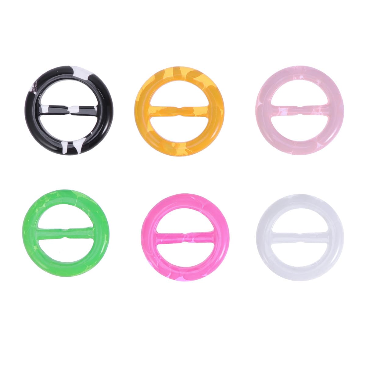 6 Pcs Round T-Shirt Clips 1.37 Inch Clothes Corner Knotted Buckles for Summer Shirts Scarves Fashion Scarf Clip Rings Decoration