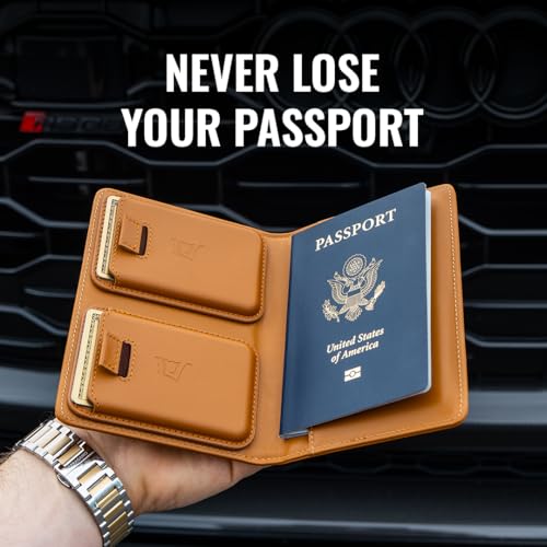 Kings Loot Passport Holder Wallet | RFID Blocking Leather Travel Wallet with Built-in Airtag Holder | Holds 1-6 Cards & Passport | Easy Pull Tab | Travel Wallets (Onyx Black)4