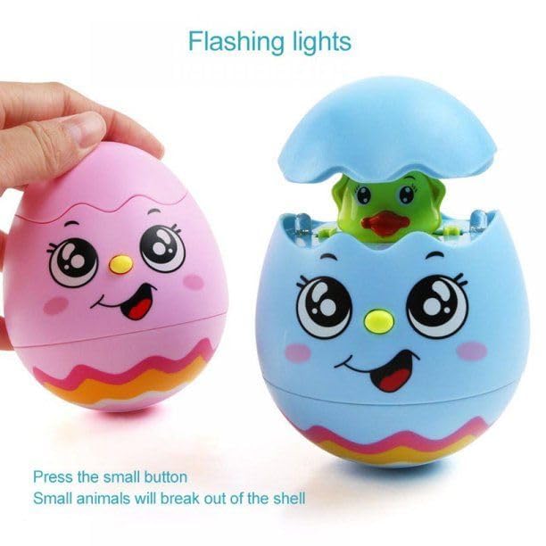 Image of BLISSBORN Roly Poly Egg Music Tumbler /Wobbling Bell Visual Development Light & Sound Toy /Tumbler Doll Toy for 3 Months & Above - Multicolour (Pack of 1)