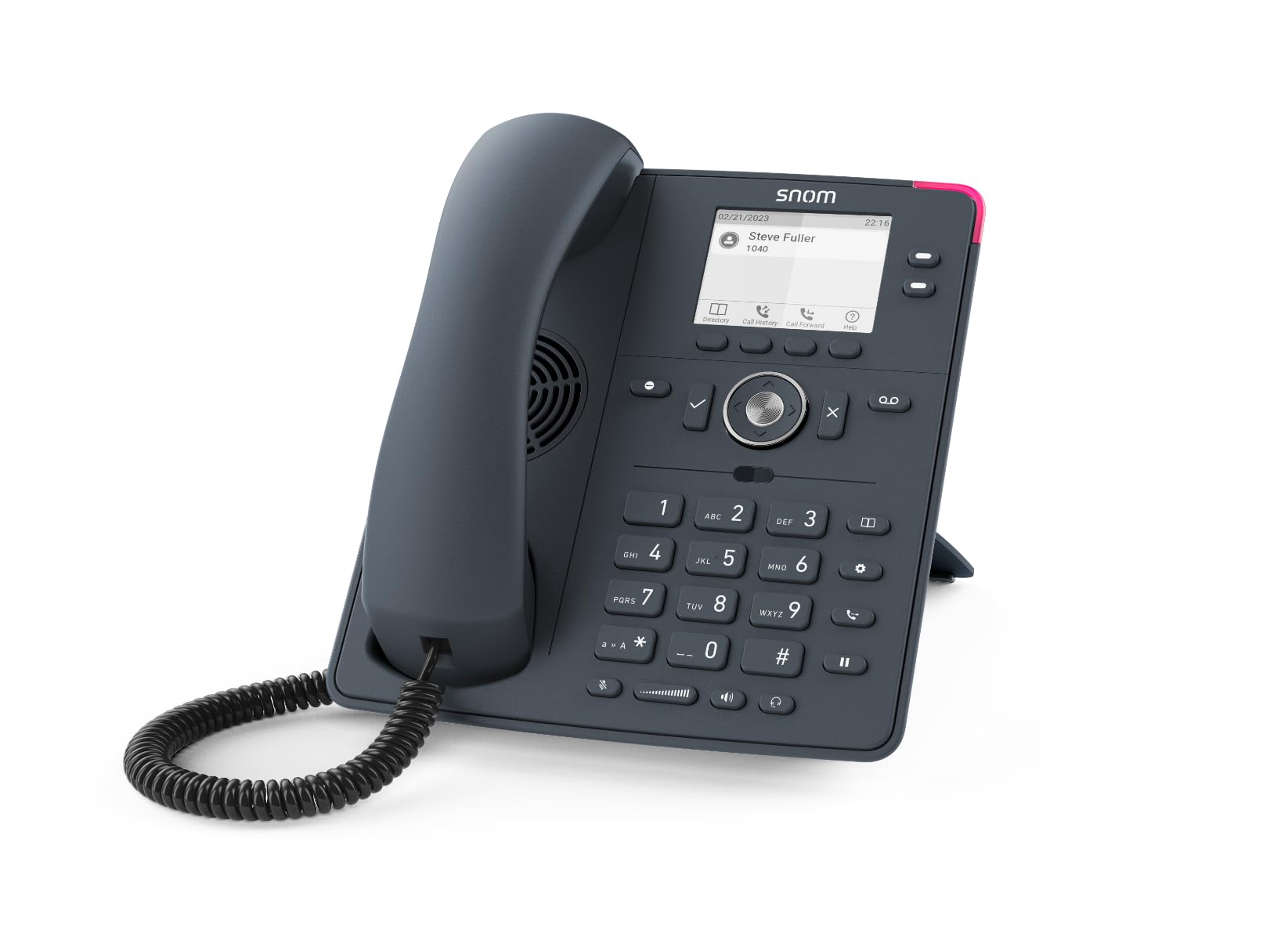 Snom D150 Schiefergraues IP Desk-Festnetztelefon, 2 SIP-IdentitäTen, Gigabit Ethernet, PoE, 2,8 Graustufen TFT LCD, SmartLabel-Funktionstasten, HD-Audio, FritzFon, Fritzbox Kompatibel