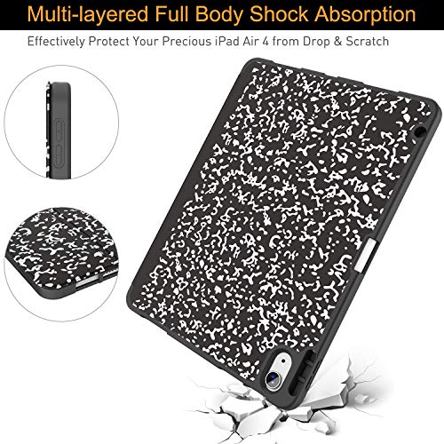 Soke Ipad Air 5 / Air 4 Case 10.9 Inch 2022 / 2020 With Pencil Holder - [Full Body Protection + Apple Pencil Charge+ Auto Sleep/Wake], Soft Tpu Back Cover For New Ipad Air 5Th/4Th Gen,Book Black #TOP4