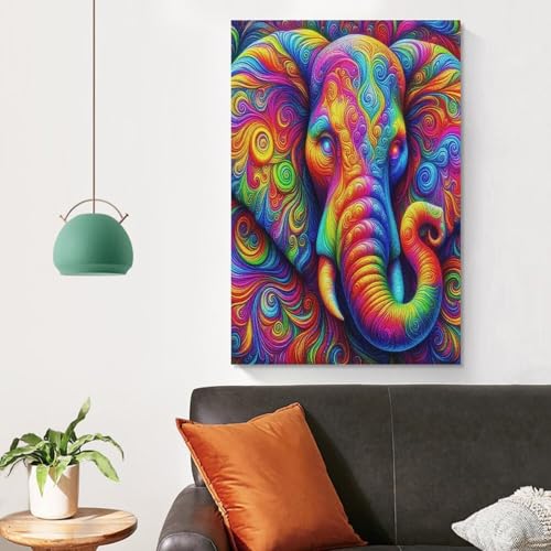 Impression sur toile éléphant aux finitions d'art pour intérieur chic