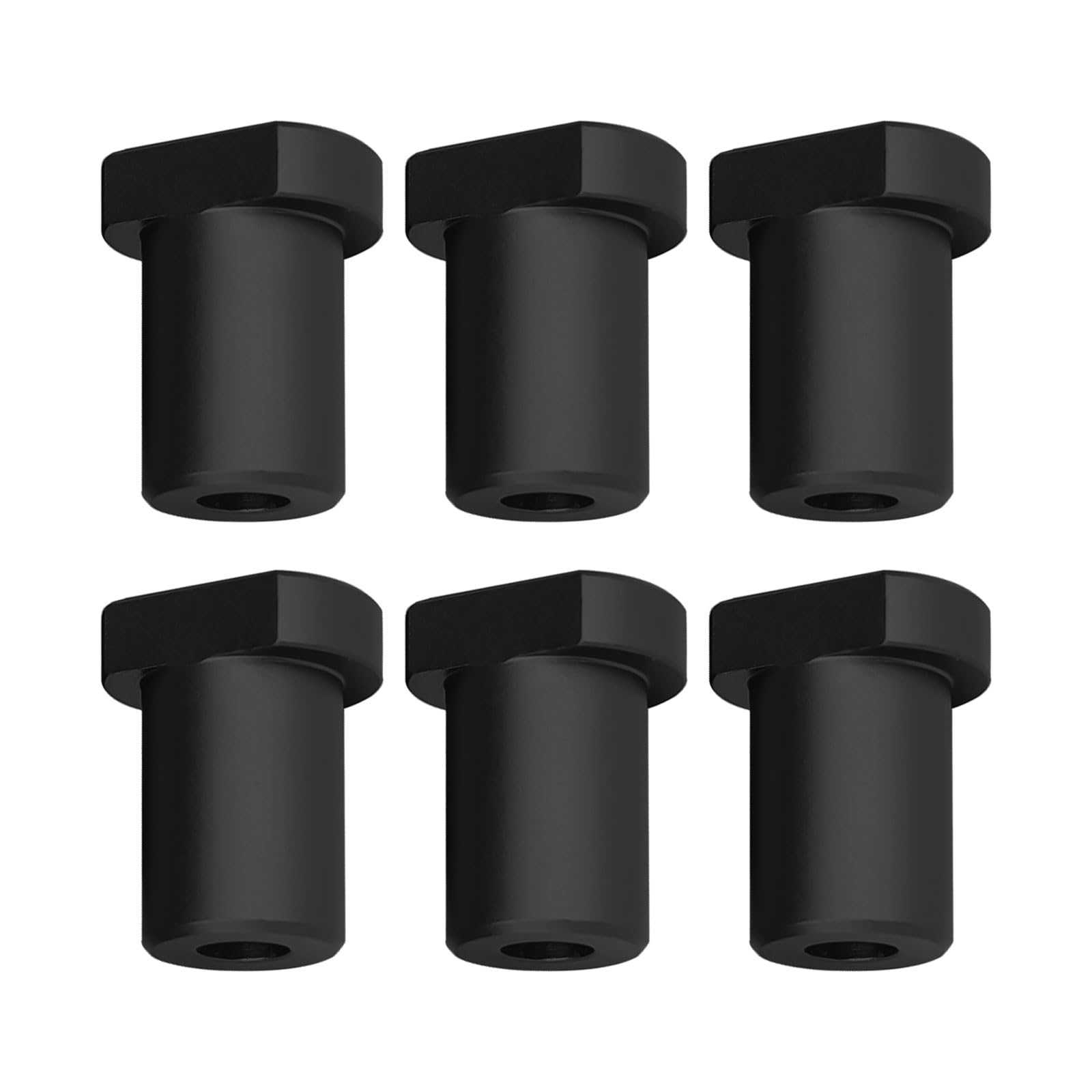 6 Pack Aluminum Alloy Bench Dogs, Woodworking Table Workbench Auxiliary Tool DIY Positioning Bench Bench Brake Inserts for T-Track Table Work Bench (19mm,Black)