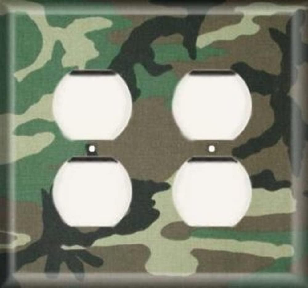 Decorative Outlet Cover Plate - Camo 2 - Double Duplex Receptacle