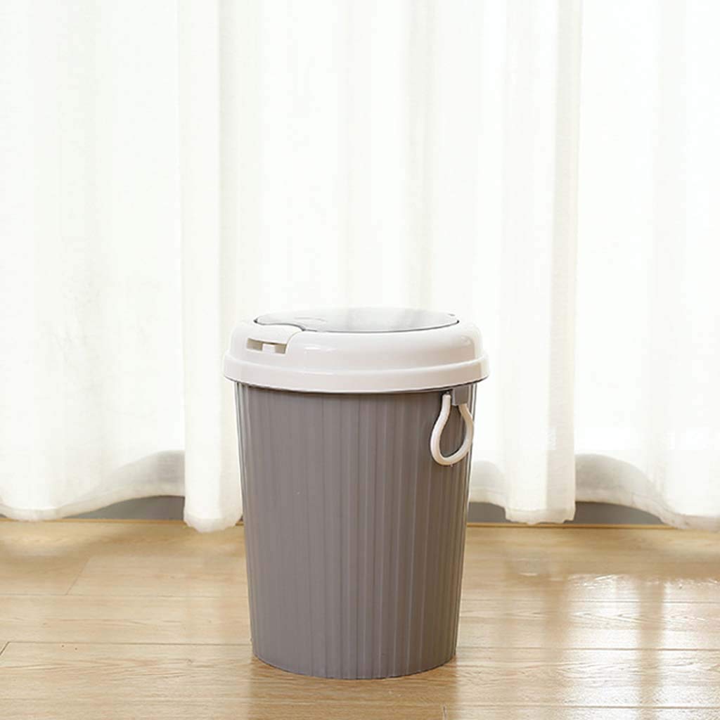 Poubelle salon et cuisine grand format en plastique résistant avec couvercle pratique