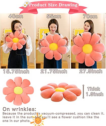 Lrkoayjgo Flower Pillow, Flower-Shaped Throw Pillow Butt Seating Cushion,Cute Decorative Plush Pillow For Chair Bed Sofa (Light Pink, 14.9") #TOP5