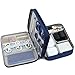 Double Layer Electronic Organizer with Cable Straps, Travel Universal Cable Organizer Electronics Accessories Cases for Cable, Charger, Phone, USB, SD Card (Dark Blue)