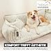 noviclass® Hundesofa Chaffar Hundebett | Orthopädische Matratze | Moderner Stil | Cord-Design Größen (Creme, XXL (140cm))