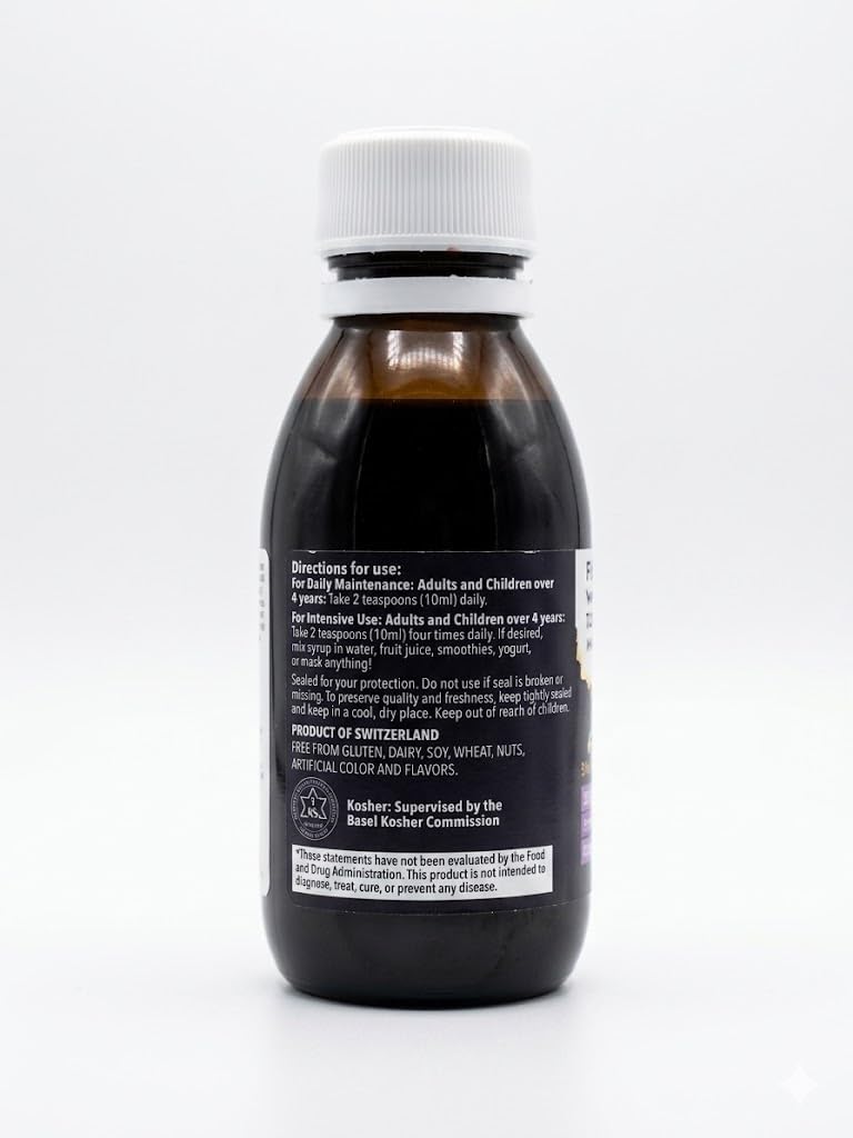 Sambucol Black Elderberry Syrup - Black Elderberry Liquid, Immune Support for Kids and Adults, High Antioxidants, Gluten-Free - Original Formula, 4 Fl Oz, 4-Pack