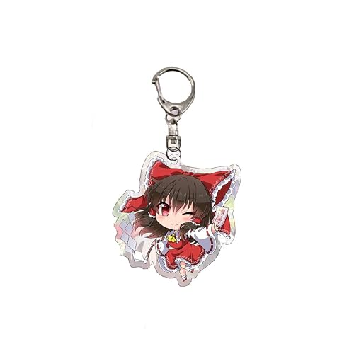 Kunfund Animation Touhou Project Cute Acrylic Keyring Pendant Cartoon KeyRings for Anime Fans Keychains Charm Acrylic - Hakurei Reimu1