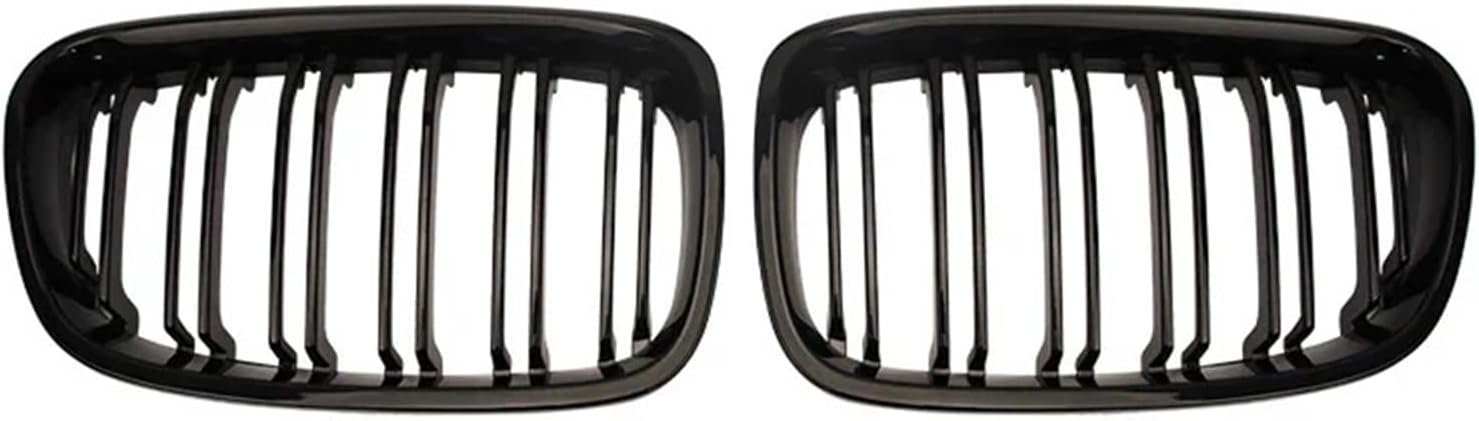 Compatible with BMW 1 Series F20 F21 Car Front Bumper Kidney Grille Racing Grills Replacement Double Slat Gloss Black Grilles 11-14
