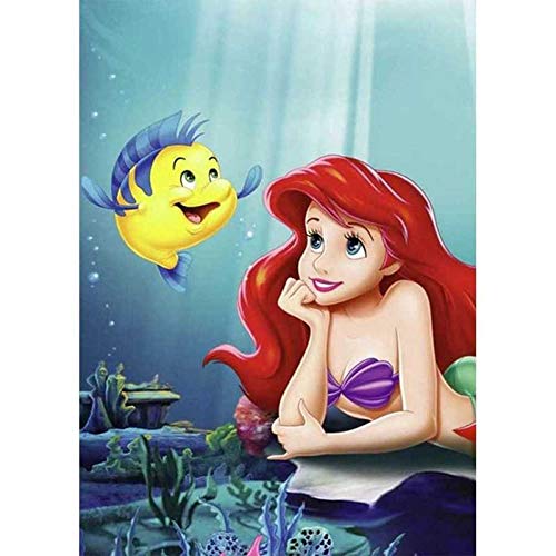 Kit Peinture Diamant 5D La Petite Sirène - DIY Déco Murale 30,5x40,6 Cm - Pour Adultes Et Débutants