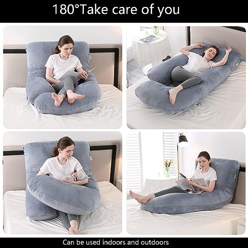 Image of Pregnancy Pillows for Women Sleeping U Shaped Full Body Maternity Pillow with Removable Cover Maternity Support - for Back, HIPS, Legs, Belly for Pregnant Women