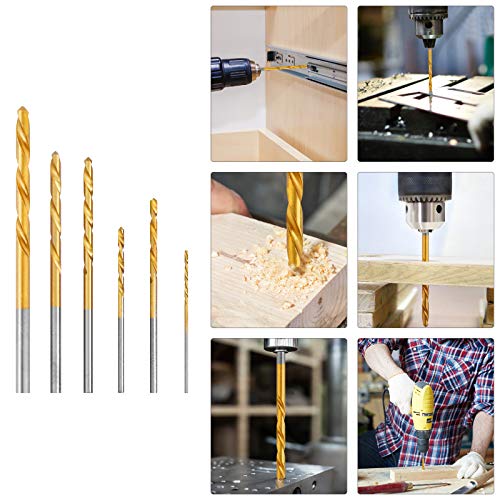 image for AimmiNate 60 PCS Mini Drill Bits Set, 1/8 1/16 3/64 5/64 3/32 7/64 Sma