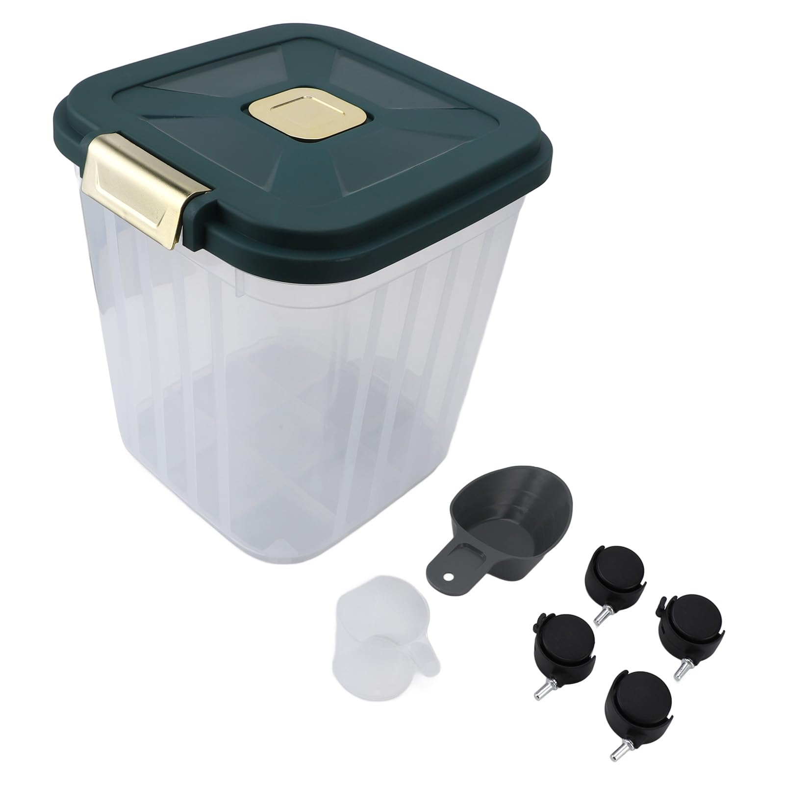 Cryfokt Contenedor para Almacenamiento de Arroz de Gran Capacidad con Sello Hermético y Ruedas Giratorias para Facilitar el Transporte, Ideal para Cocina y Comedor (Pequeña)