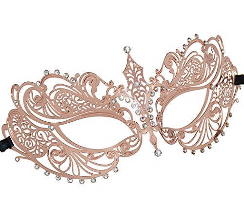Image of Thmyo Couple's Venetian Masquerade Masks, Metal Mask Costumes Mardi Gras Prom Mask Set