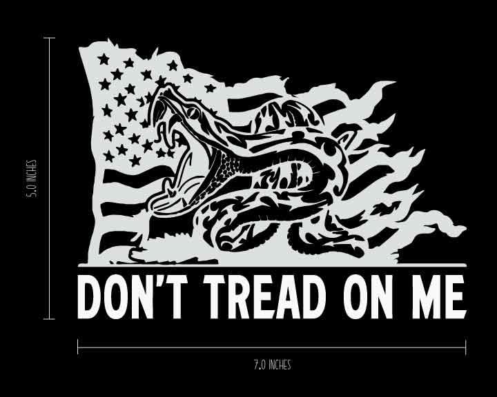 Calcomanías de vinilo premium Don't Tread on Me blancas para laptop 5