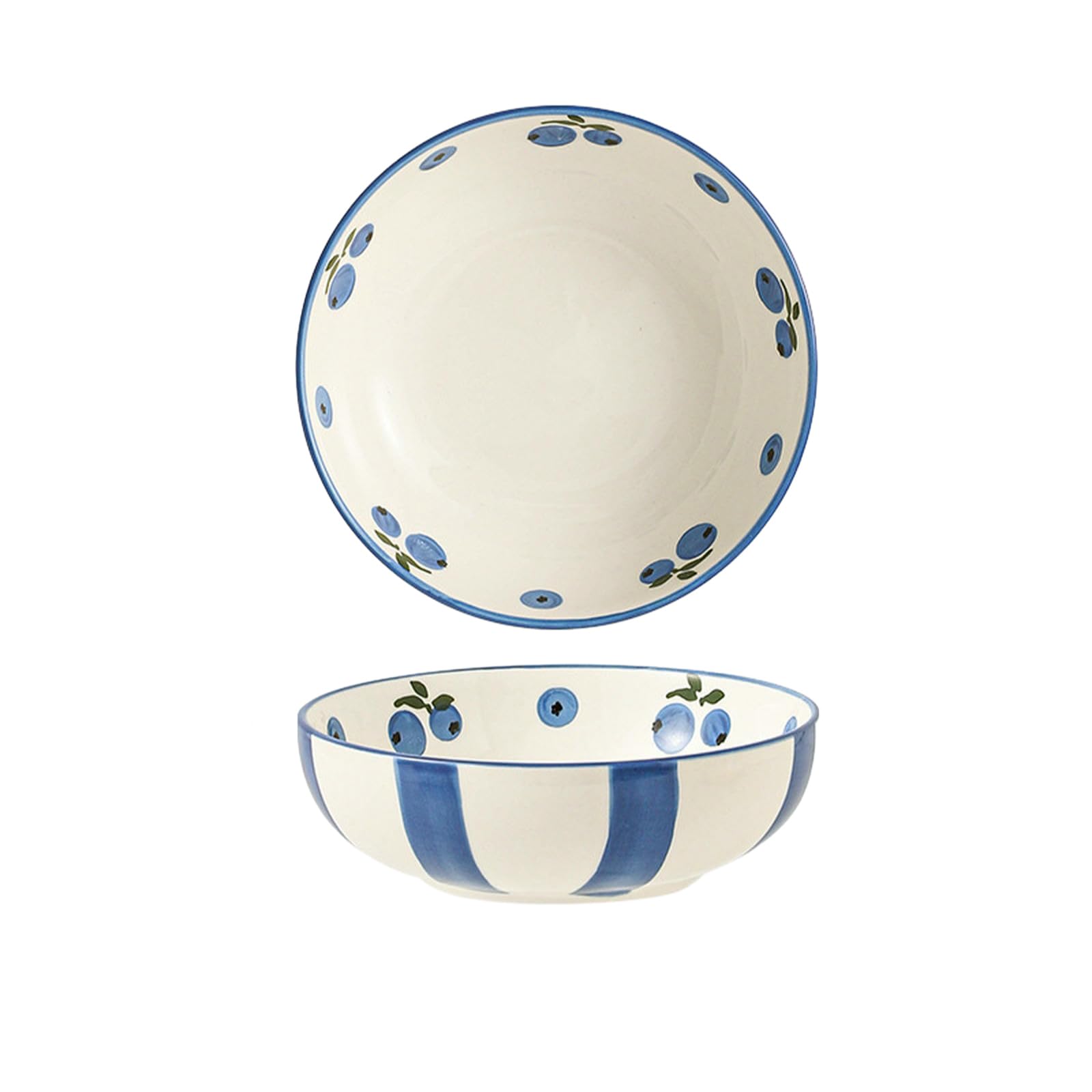 Świeża, urocza i delikatna ceramiczna miska śniadaniowa w stylu koreańskim - niebieska