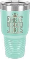 Vista 18 de King of the Dad Bromas – Vaso de bebida de 30 oz con paja y tapa superior deslizante Taza de viaje grabada con láser Comparar con Yeti Rambler