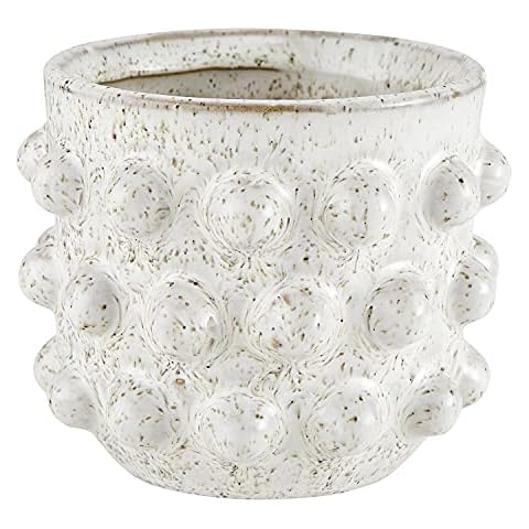 47th & Main Ceramic Planter Pot, 3" Tall, White Dot Cover