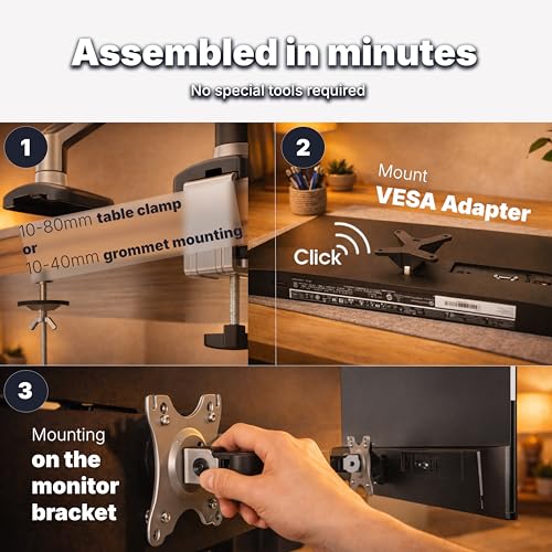 Support VESA HP M24f et M27f 3IDEE Flexi-Lite | Fixation écran entièrement mobile