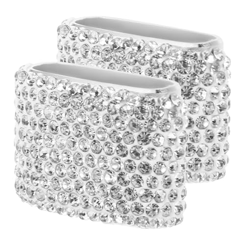 2 Pezzi Porta Occhiali da Sole per Lega Alluminio con Strass Protezione Antigraffio per Design Versatile e Pratico per Interni Auto