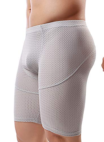 MIZOK Men's Tight Yoga Mesh Training Bodybuilding Gym Workout Shorts Jammer Swimsuit2