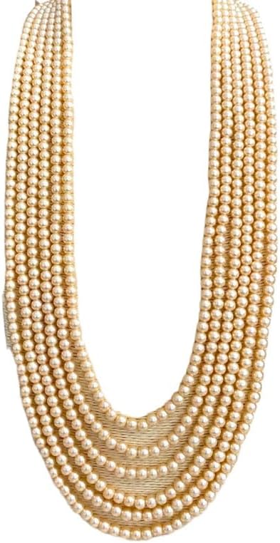 Gold Pearl Quartz Stone Necklace – Features Gold and Black Quartz Stones for Long Necklace Look