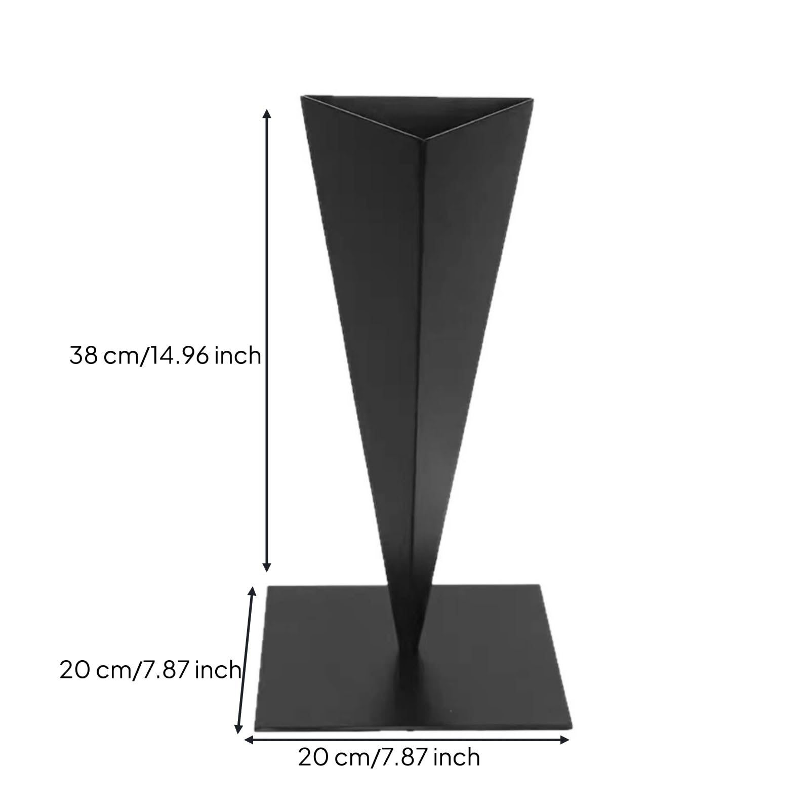 Contenedor Decorativo Jarrón Florero Recipiente Soporte Diseño Moderno Geométrico con Base Cuadrada Lisa y Cuerpo Hierro Estable para Arreglos