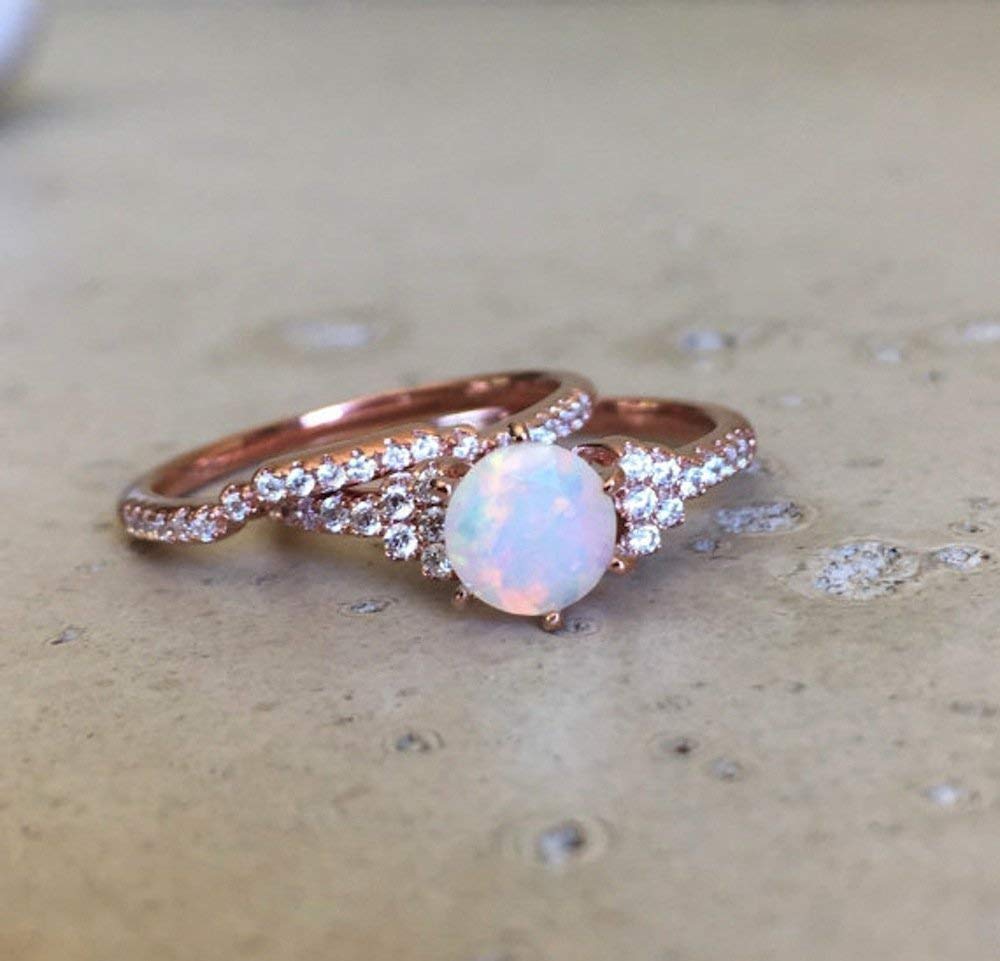 Opal wedding set rings Clearance
