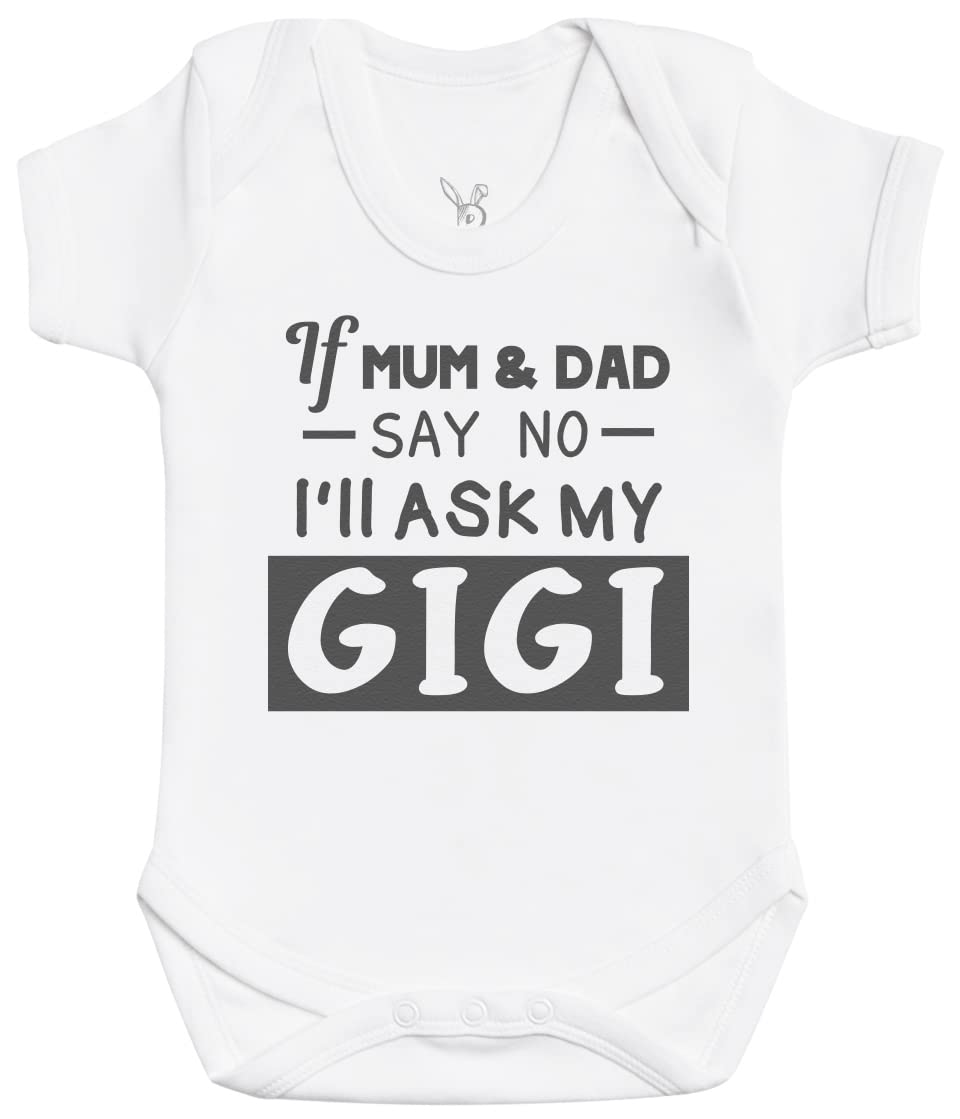 Baby Bunny Men's White If Mum Dad Gigi Baby Gift, Baby Boy Bodysuit, Baby Girl Bodysuit - 0-3 Months