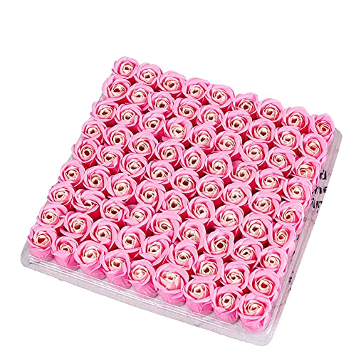 BYNYXI 81 unidades de jabón de rosas artificiales, jabones perfumados con forma de rosa en caja de regalo, jabón perfumado de flora, flor de rosa, regalo para aniversario, cumpleaños, boda, día de San